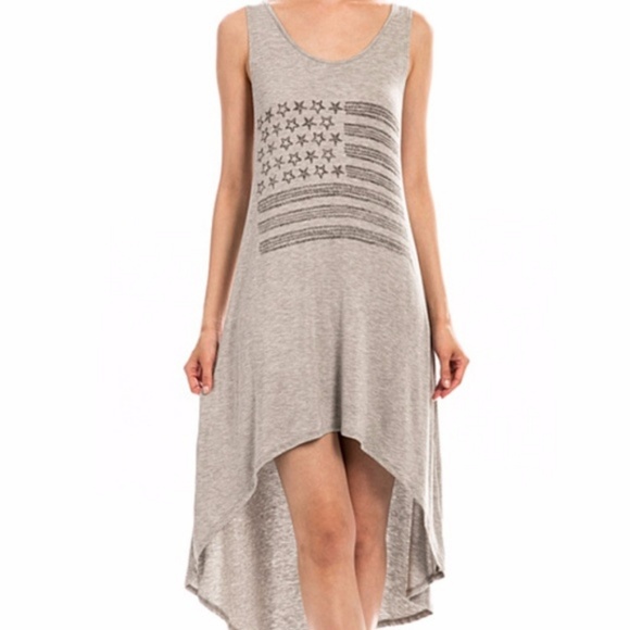 American Flag Printed Back Ribbon Detail Dress - Picture 4 of 5